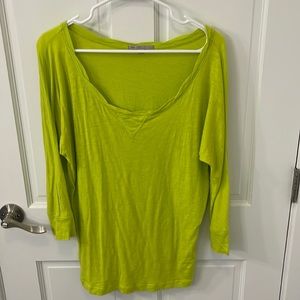Lime green scoop neck
